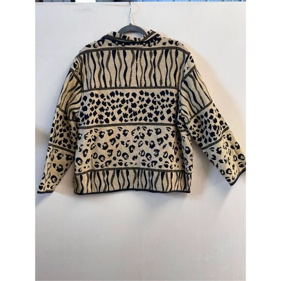 Jane Ashley Tapestry jacket animal print safari wearable art women’s sz XL - Picture 5 of 7